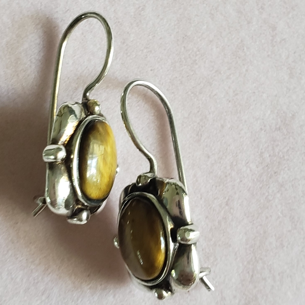 EARRINGS | Tiger Eye Hanging Earrings 925